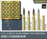 1:35 U.S. 3 Inch Gun Ammo Set (Brass)