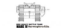 WWI Heavy Battle Tank Mark IV Hermophrodite